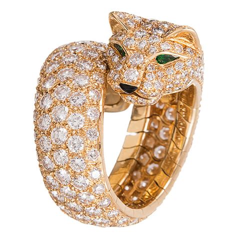 cartier gold panther ring|cartier panther ring with diamonds.